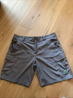 Under Armour Men's Charcoal Cargo Shorts with Green Logo